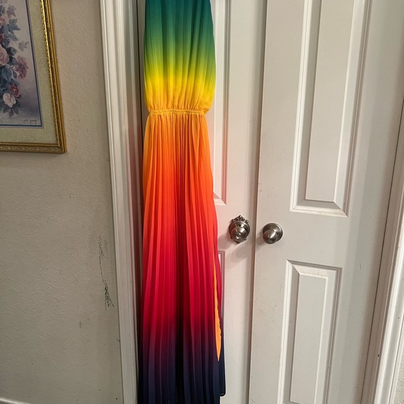 Rainbow Maxi Dress Sz XL - Picture 3 of 3